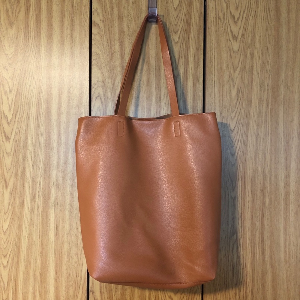 Faux Leather Tote Bag